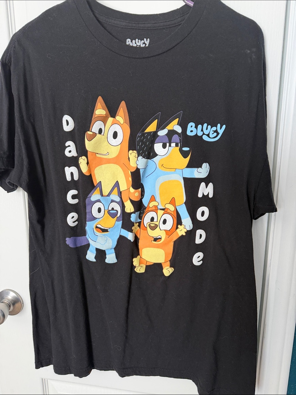 Bluey Black 'Dance Mode' Graphic Tee